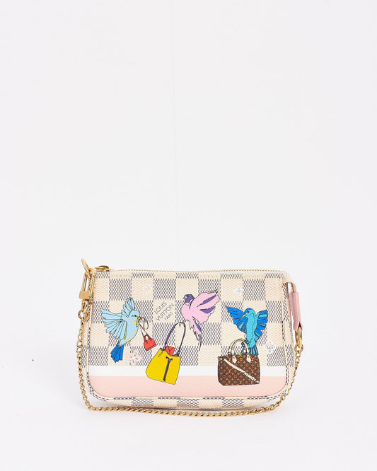 Louis Vuitton Damier Azur Canvas Christmas Birds Animation Mini Pochette Accessoire