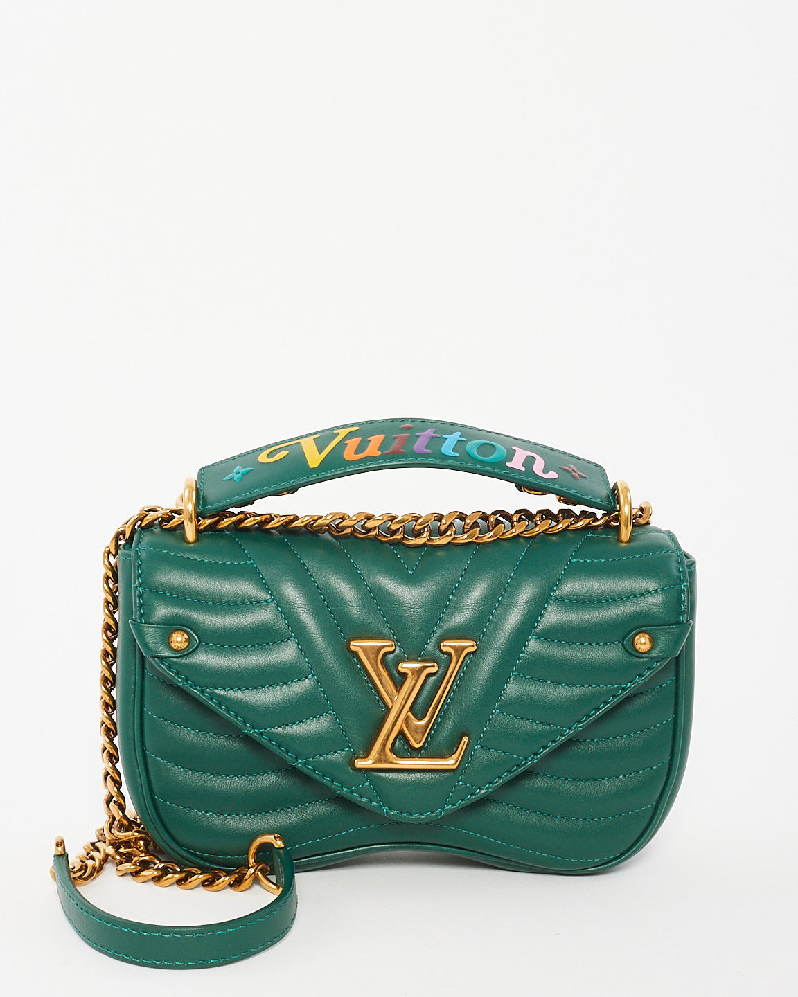 Louis Vuitton Emerald Green Leather New Wave Chain PM