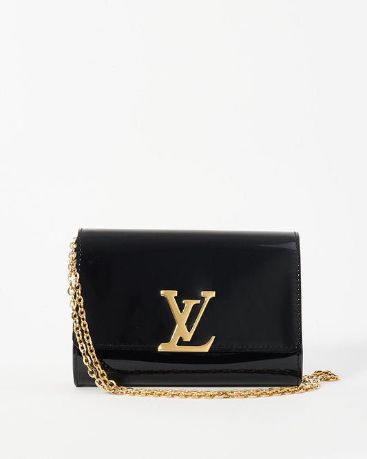 Louis Vuitton Black Patent Leather Chain Louise PM Bag