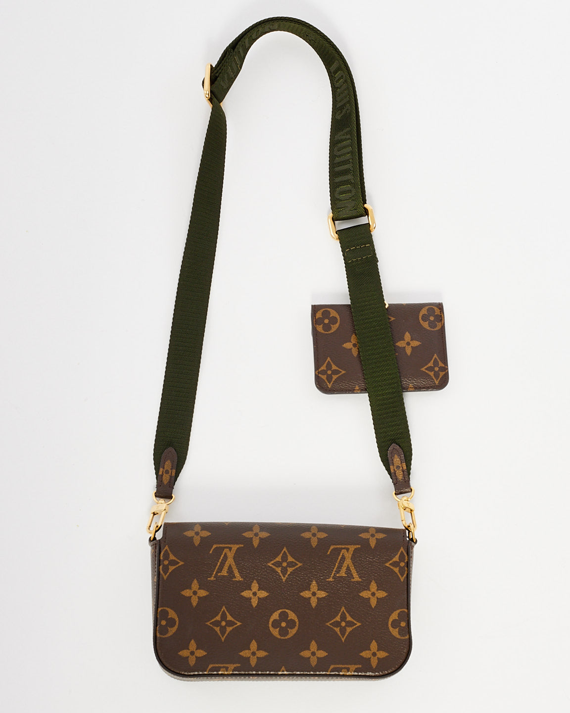 Louis Vuitton Monogram Canvas Félicie Strap & Go Crossbody with Khaki Strap