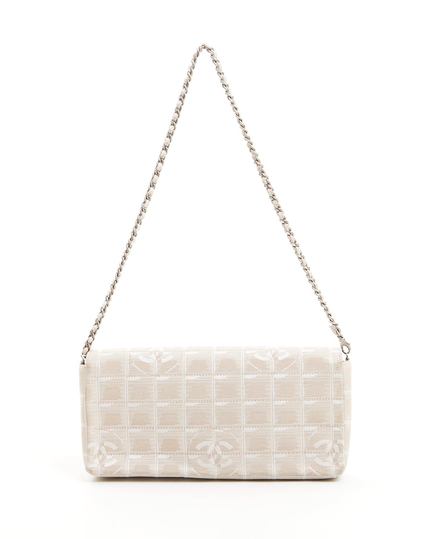 Chanel Beige Canvas New Travel Line East West Flap Bag