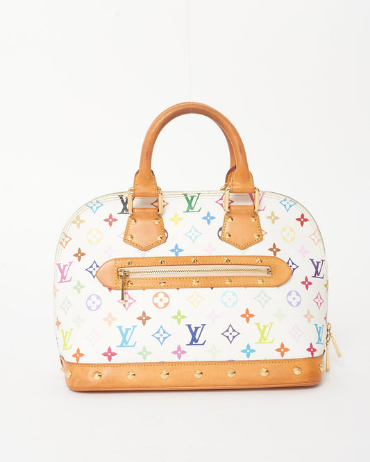 Louis Vuitton White & Multi Monogram Murakami Coated Canvas Alma PM Bag