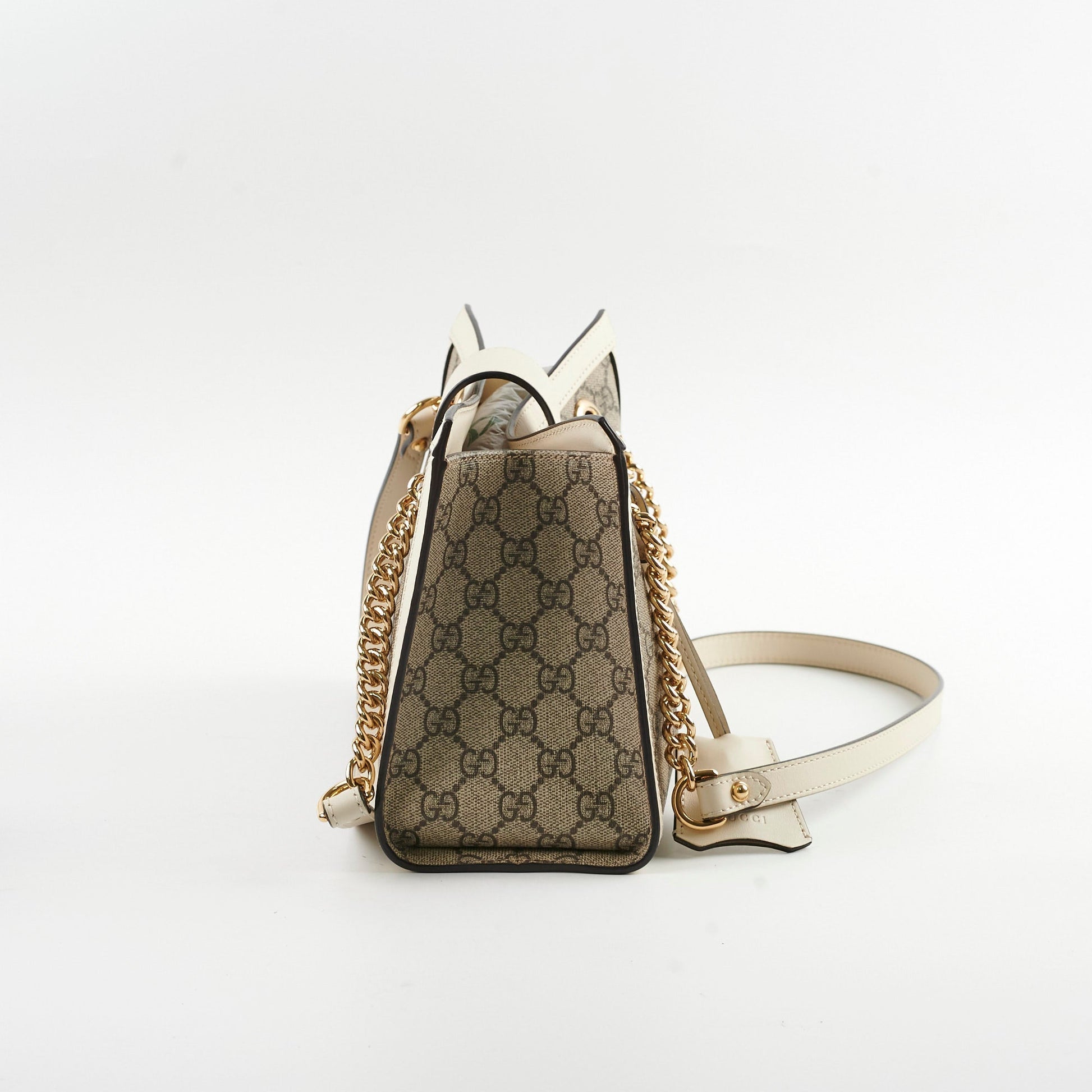  Gucci Small Padlock Shoulder Bag GG Supreme/White