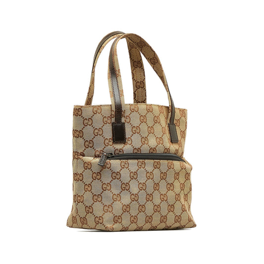 Gucci Leather Canvas Handbag