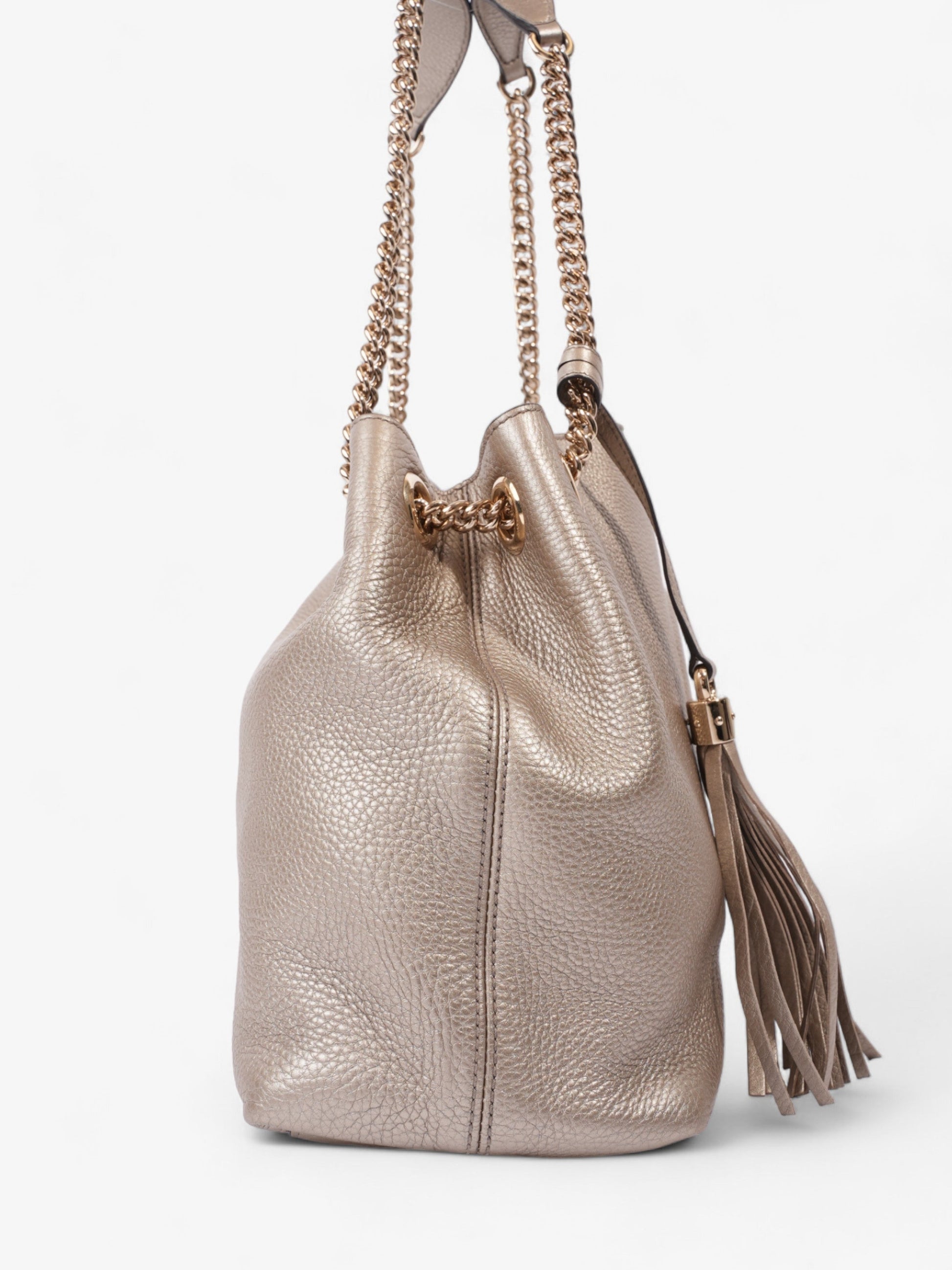 Gucci Soho Chain Tote Golden Beige Calfskin Leather Medium