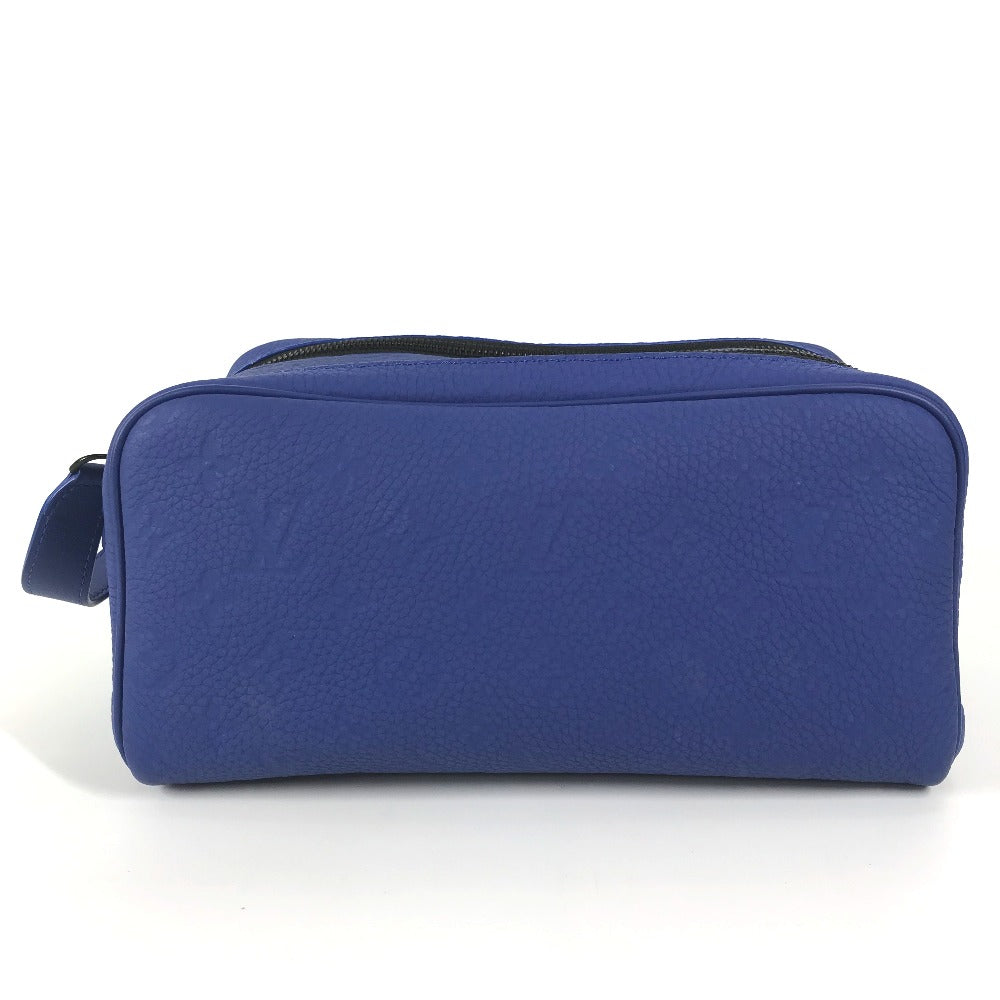 LOUIS VUITTON Clutch bag Taurillon Clemence Leather blue Monogram Taurillon Clemence dopp kit