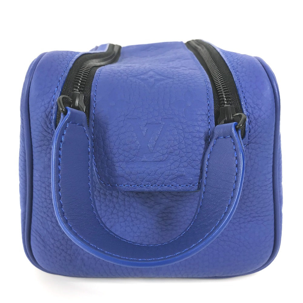 LOUIS VUITTON Clutch bag Taurillon Clemence Leather blue Monogram Taurillon Clemence dopp kit