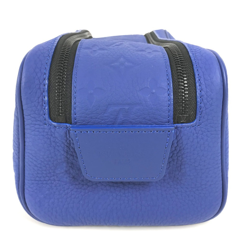 LOUIS VUITTON Clutch bag Taurillon Clemence Leather blue Monogram Taurillon Clemence dopp kit