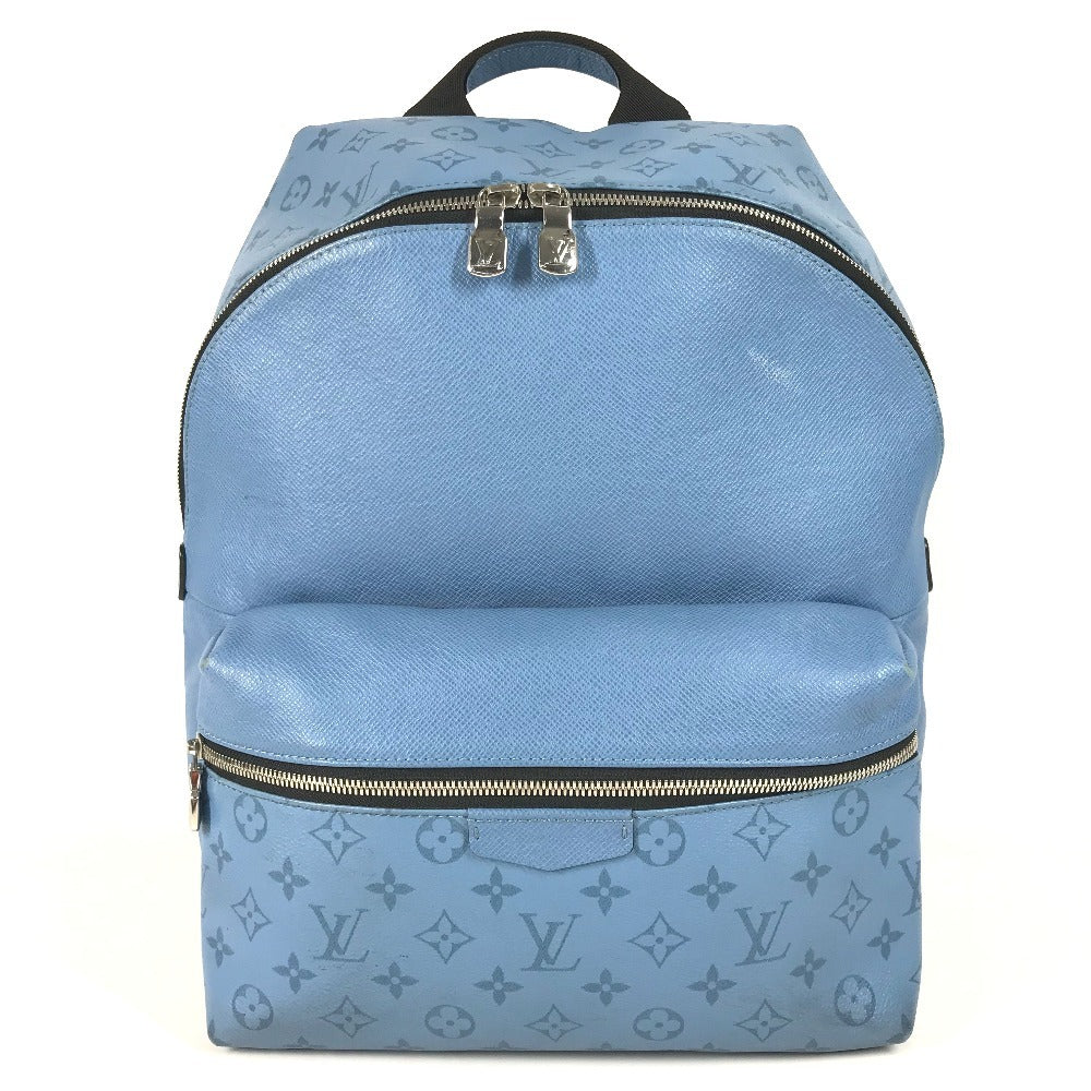 LOUIS VUITTON Backpack Taiga Leather, Monogram Canvas blue Taigalama Discovery Backpack PM
