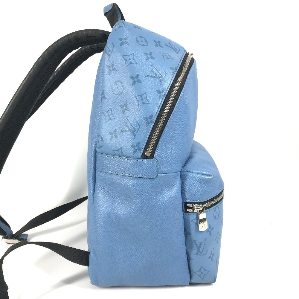  LOUIS VUITTON Backpack Taiga Leather, Monogram Canvas blue Taigalama Discovery Backpack PM