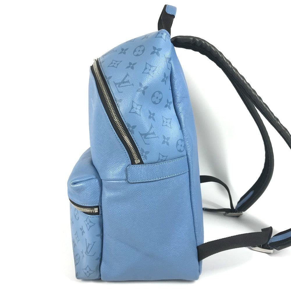  LOUIS VUITTON Backpack Taiga Leather, Monogram Canvas blue Taigalama Discovery Backpack PM