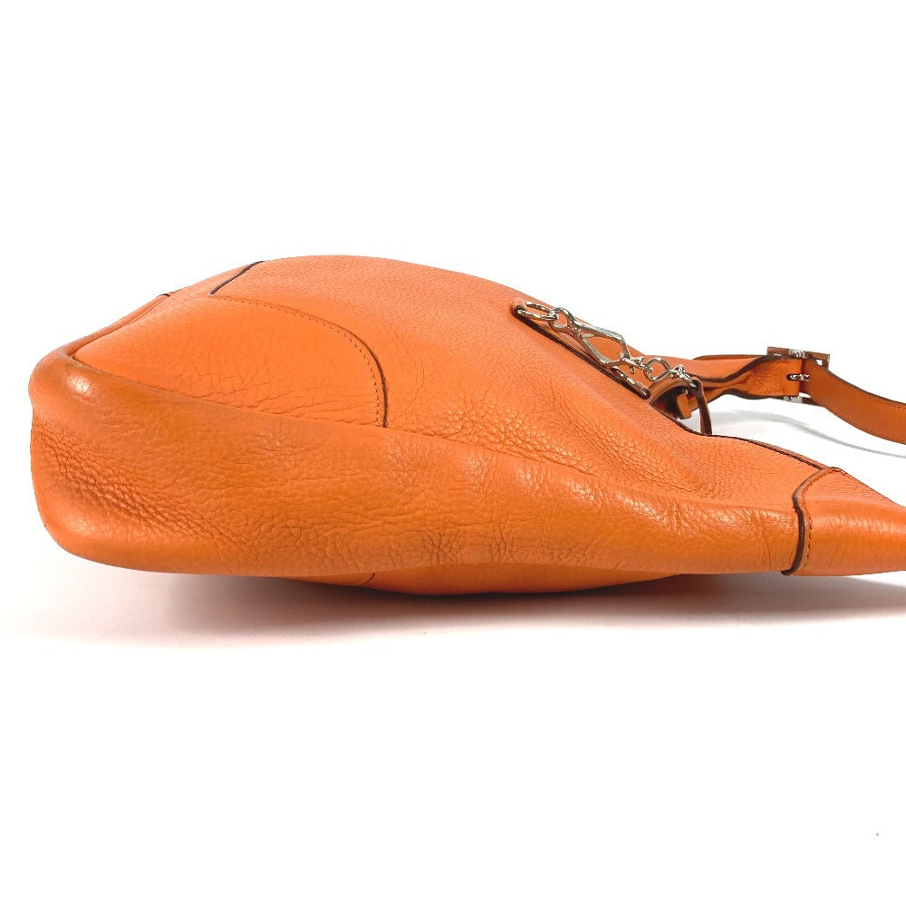 HERMES Shoulder Bag leather Orange Trim 35 Trim 35