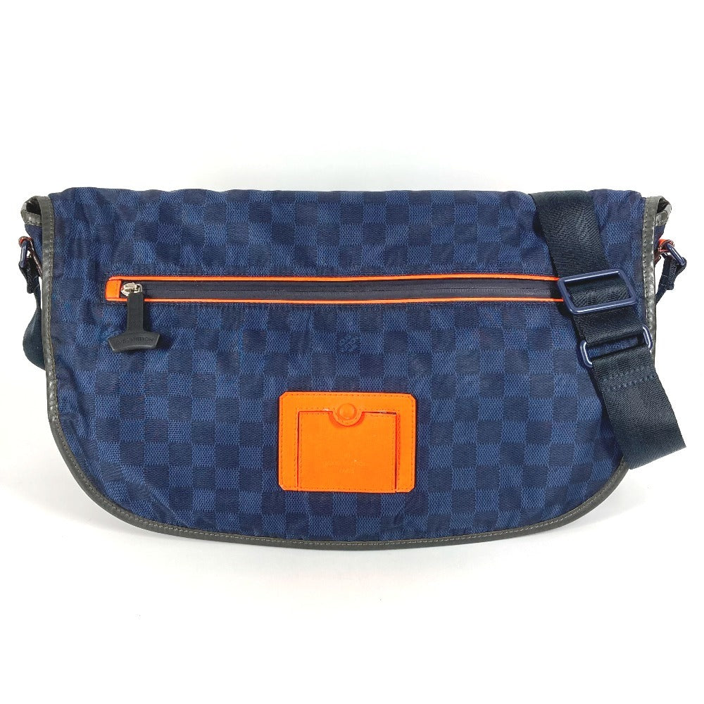 LOUIS VUITTON Shoulder Bag Leather / nylon Navy Damier Challenge Messenger Bag