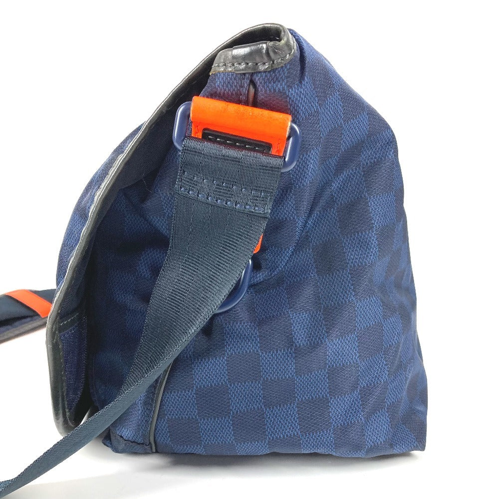 LOUIS VUITTON Shoulder Bag Leather / nylon Navy Damier Challenge Messenger Bag