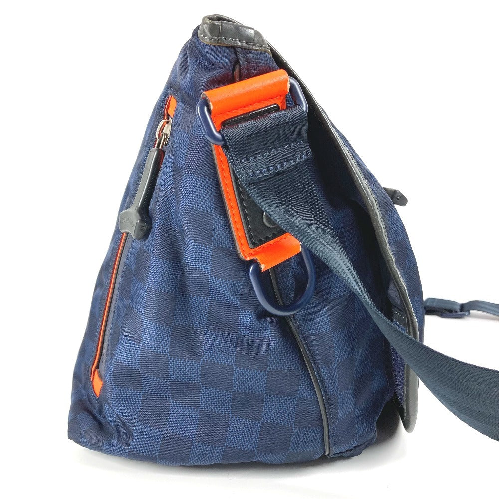 LOUIS VUITTON Shoulder Bag Leather / nylon Navy Damier Challenge Messenger Bag