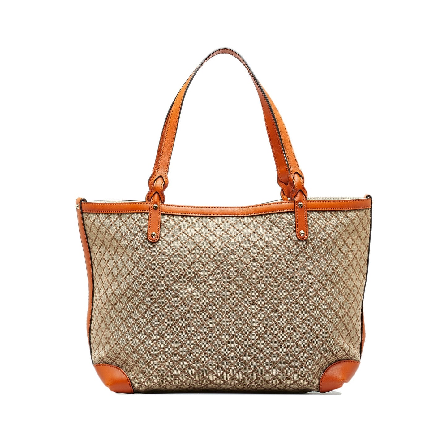 Gucci Tan Leather Canvas Tote Style 4