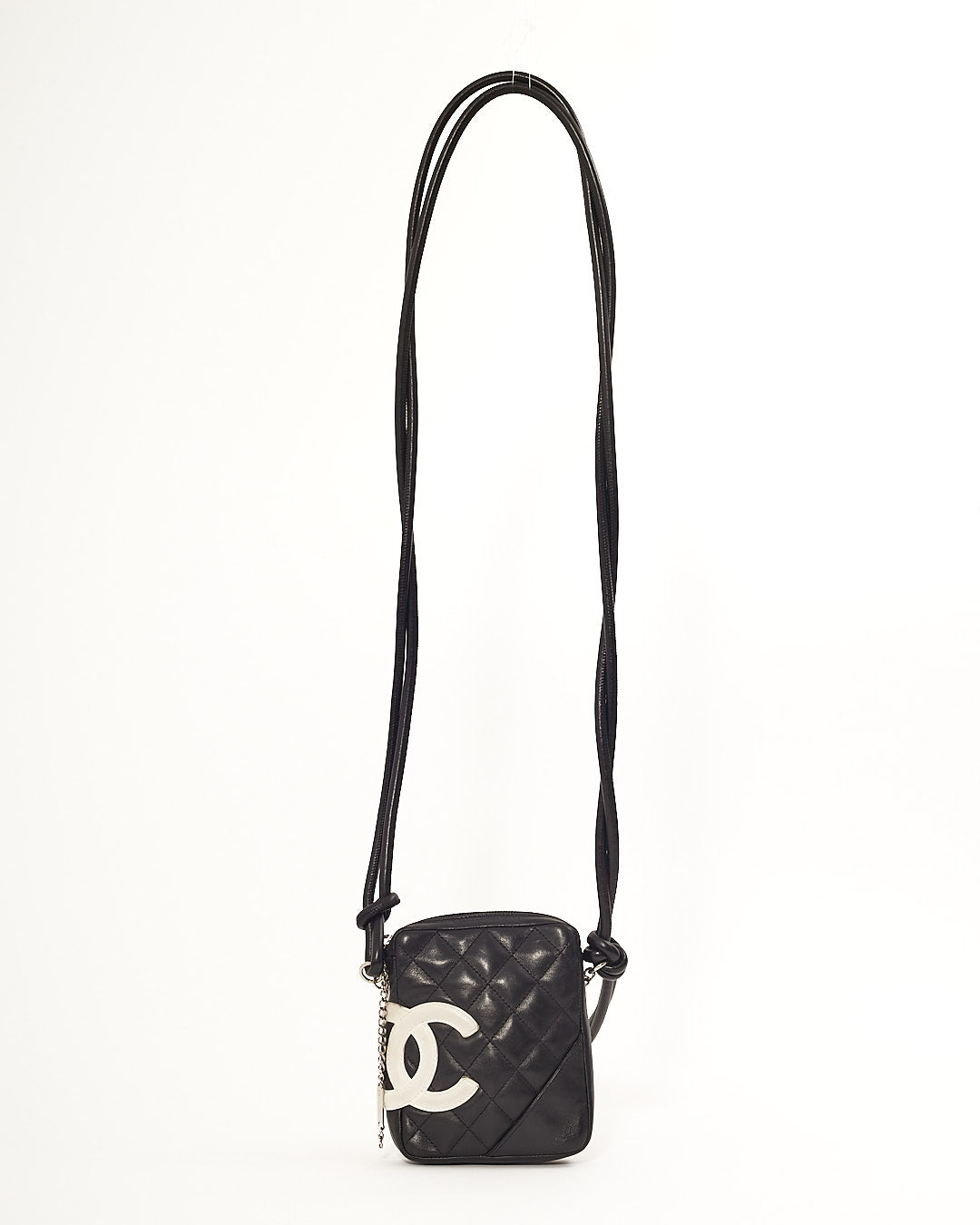 Chanel Black White Leather Cambon Crossbody Bag