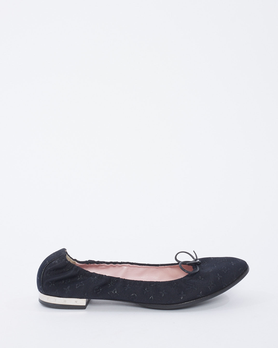 Louis Vuitton Black Monogram Satin Ballet Flats 39.5