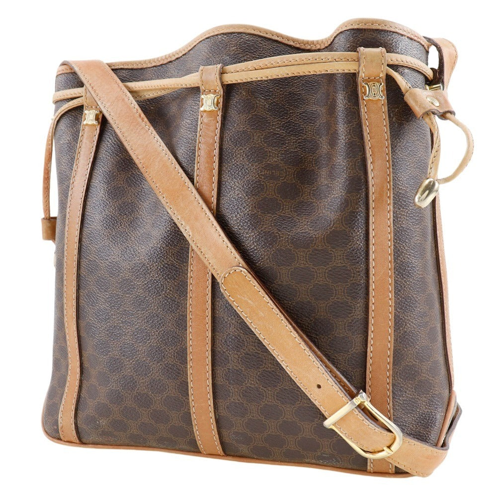 CELINE Shoulder Bag PVC Brown Old Celine Macadam purse Women