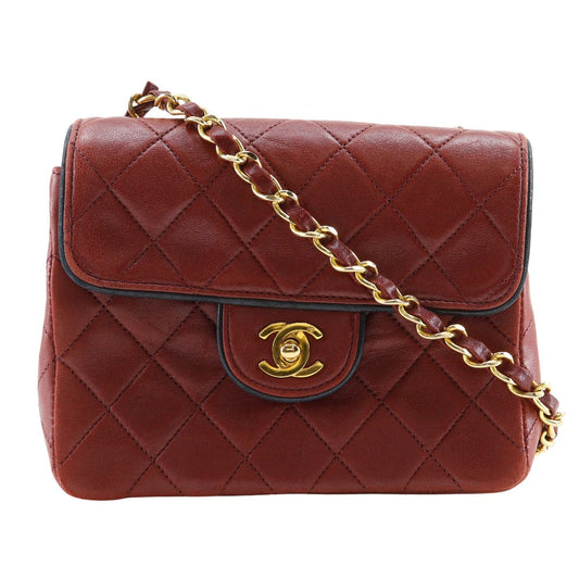 CHANEL Shoulder Bag A35200 lambskin Red ChainShoulder Mini matrasse