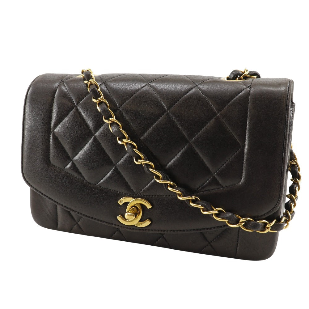 CHANEL Shoulder Bag A01164 lambskin black ChainShoulder diana flap 22