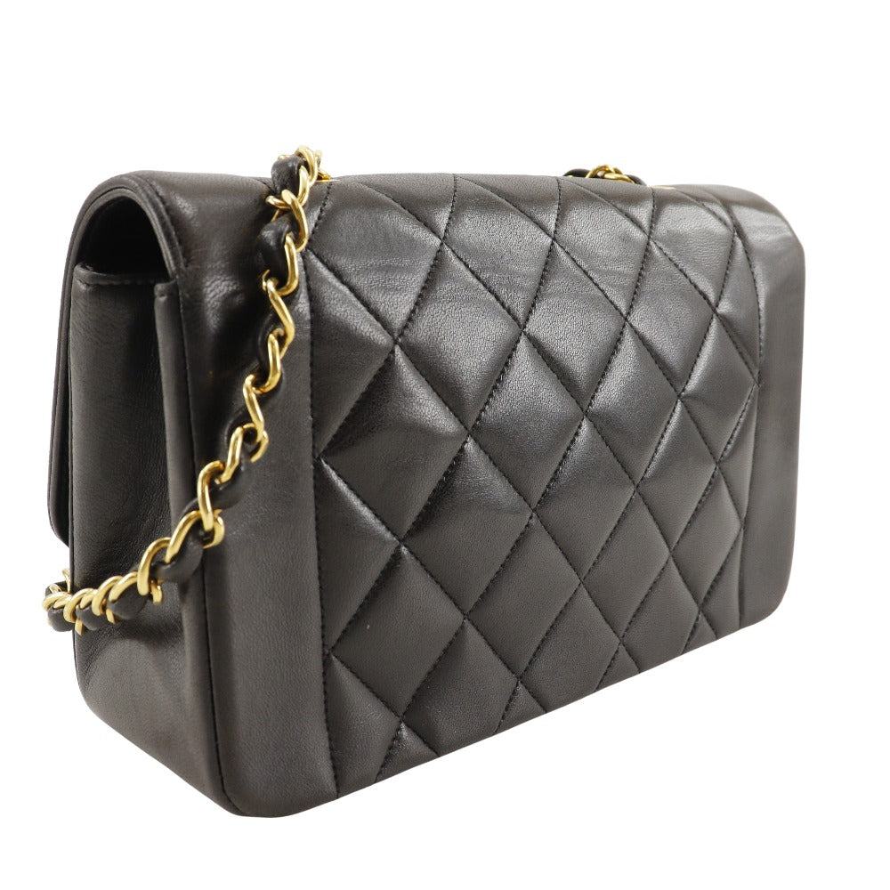 CHANEL Shoulder Bag A01164 lambskin black ChainShoulder diana flap 22