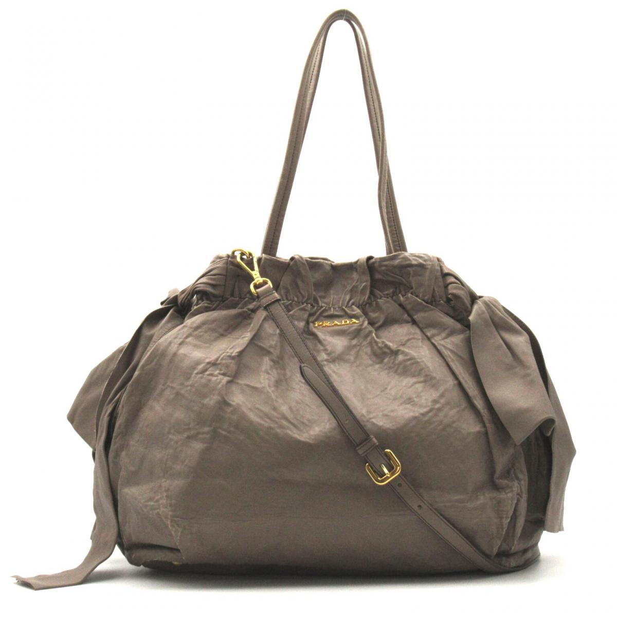 Prada Leather Drawstring Tote Bag