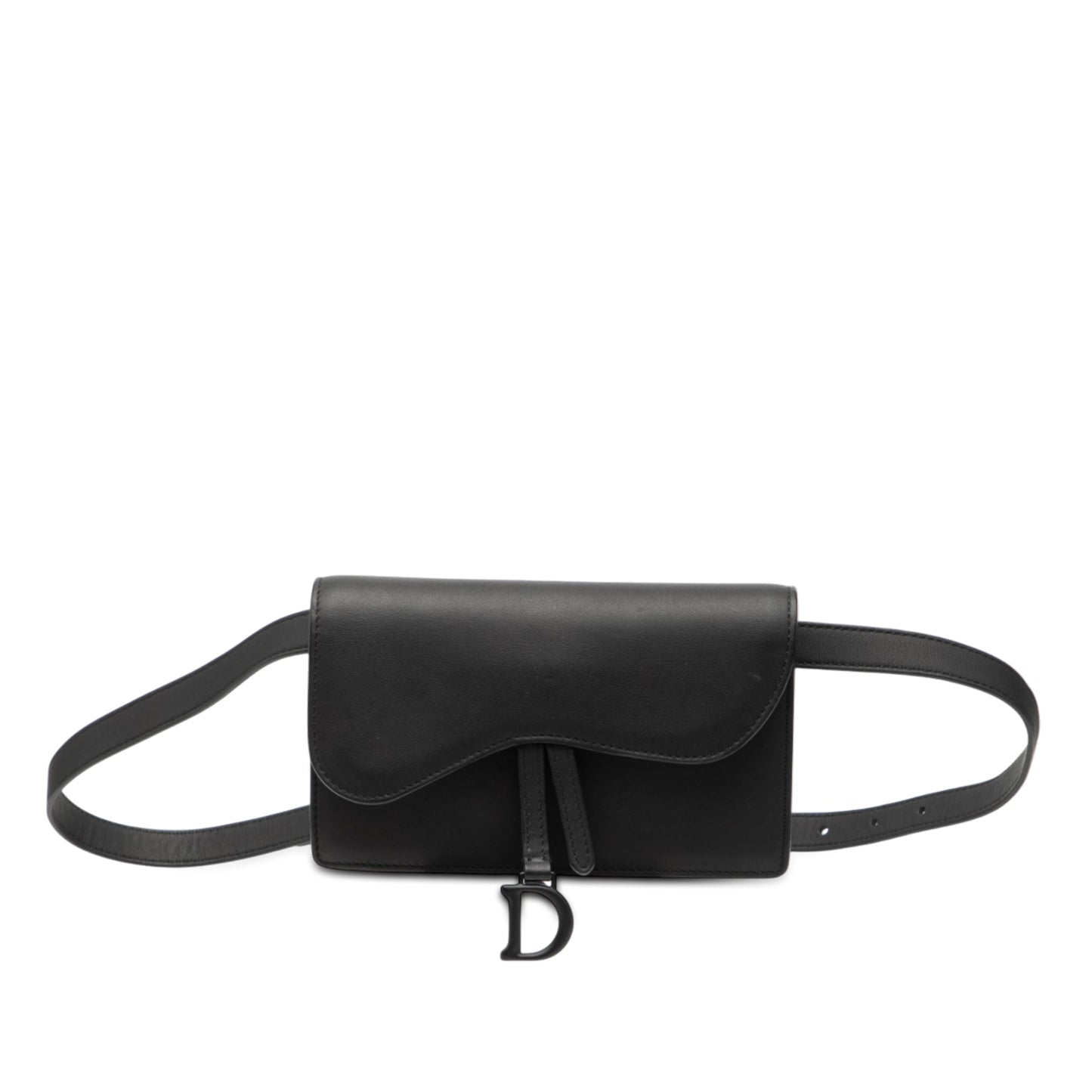 Black Dior Ultramatte Saddle Belt Bag