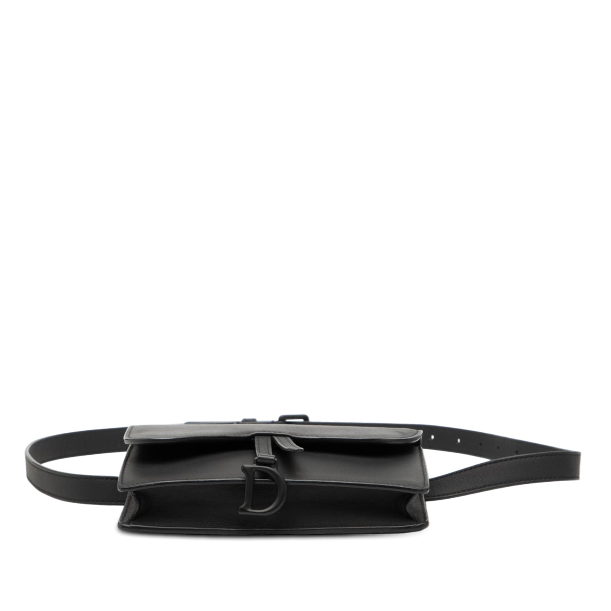 Black Dior Ultramatte Saddle Belt Bag
