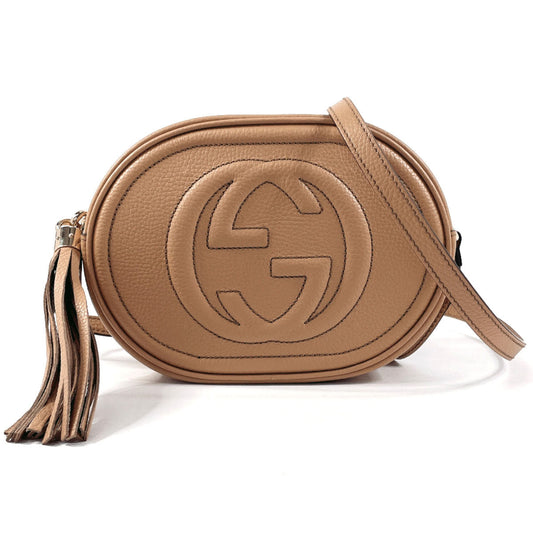 GUCCI Shoulder Bag 747779 leather beige Soho