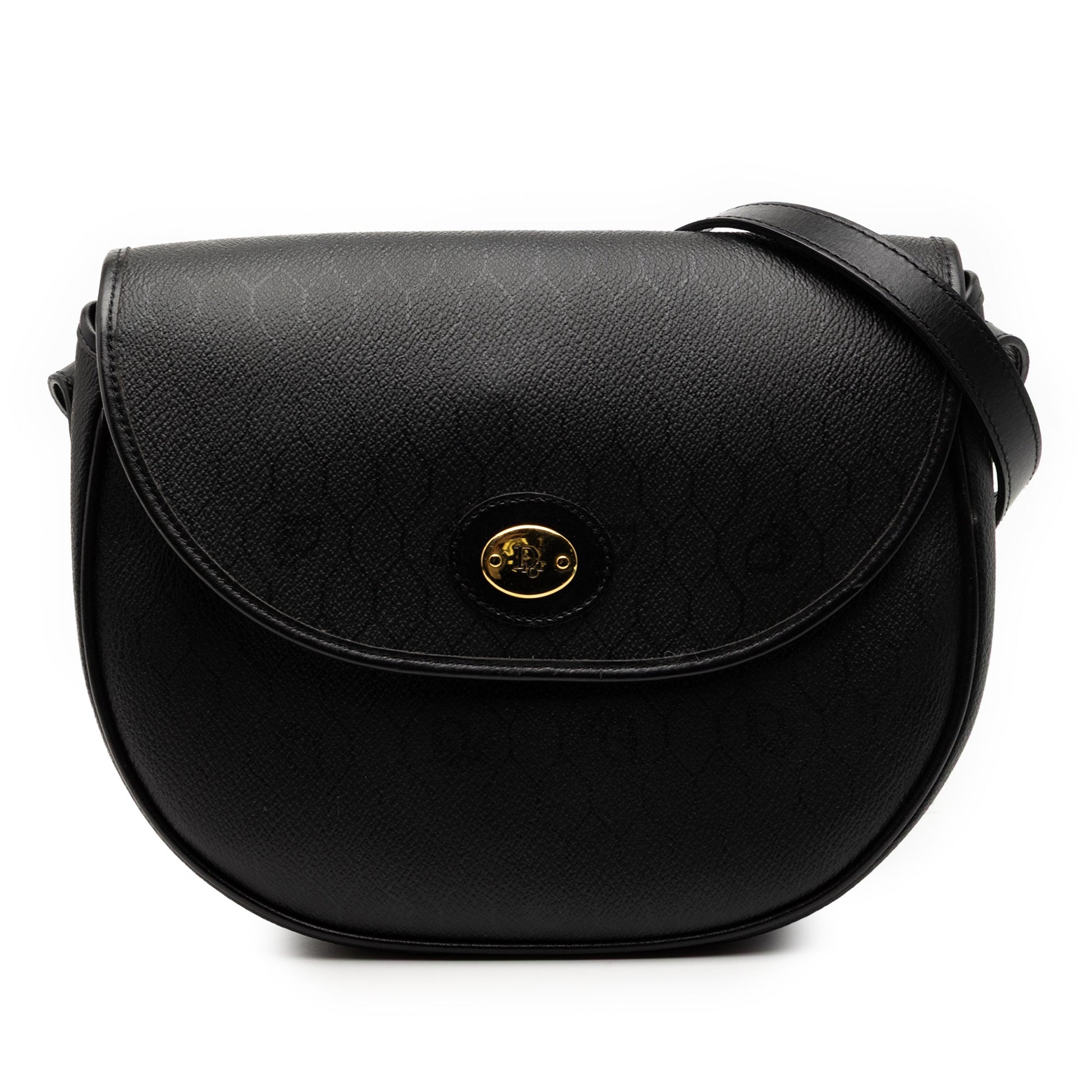 Black Dior Honeycomb Coated Canvas Crossbody