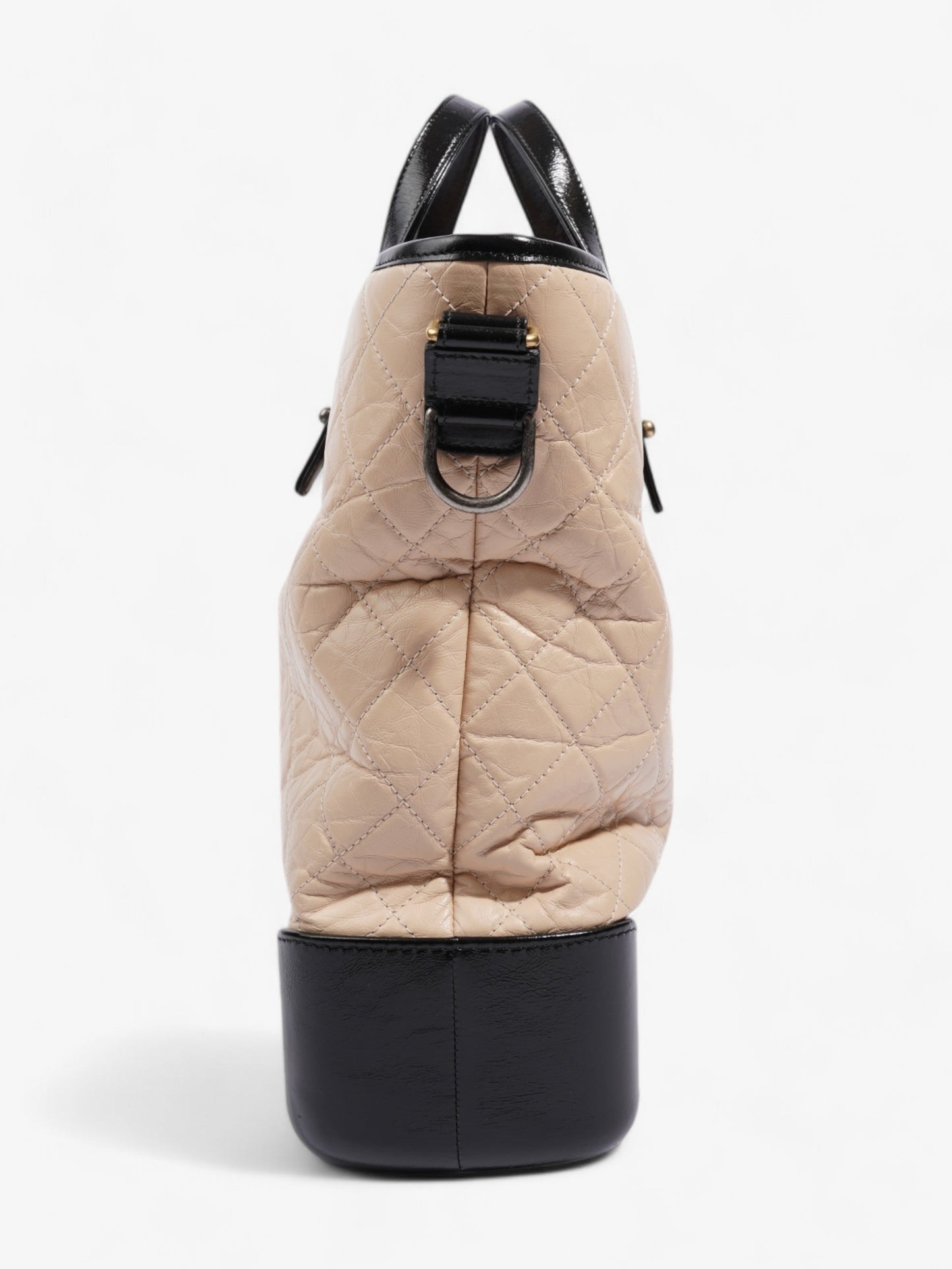 Chanel Gabrielle Hobo Beige / Black Calfskin Leather Large