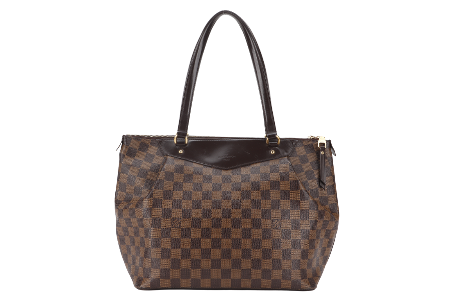 LOUIS VUITTON WESTMINSTER GM DAMIER EBENE COATED CANVAS GOLD HARDWARE WITH DUST COVER Handbag