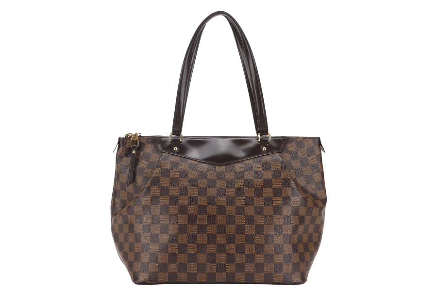 LOUIS VUITTON WESTMINSTER GM DAMIER EBENE COATED CANVAS GOLD HARDWARE WITH DUST COVER Handbag