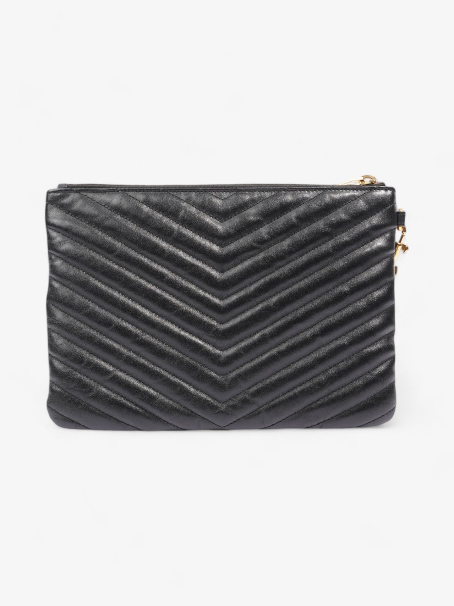 Saint Laurent Cassandre Wristlet Black Matelasse Leather