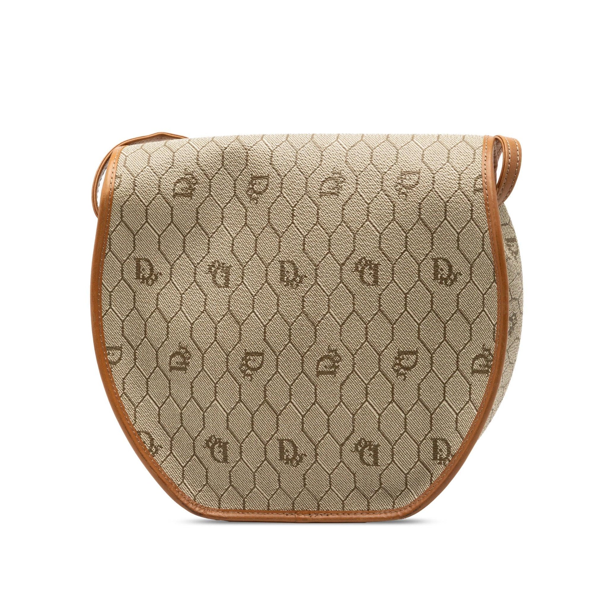 Brown Dior Honeycomb Canvas Crossbody