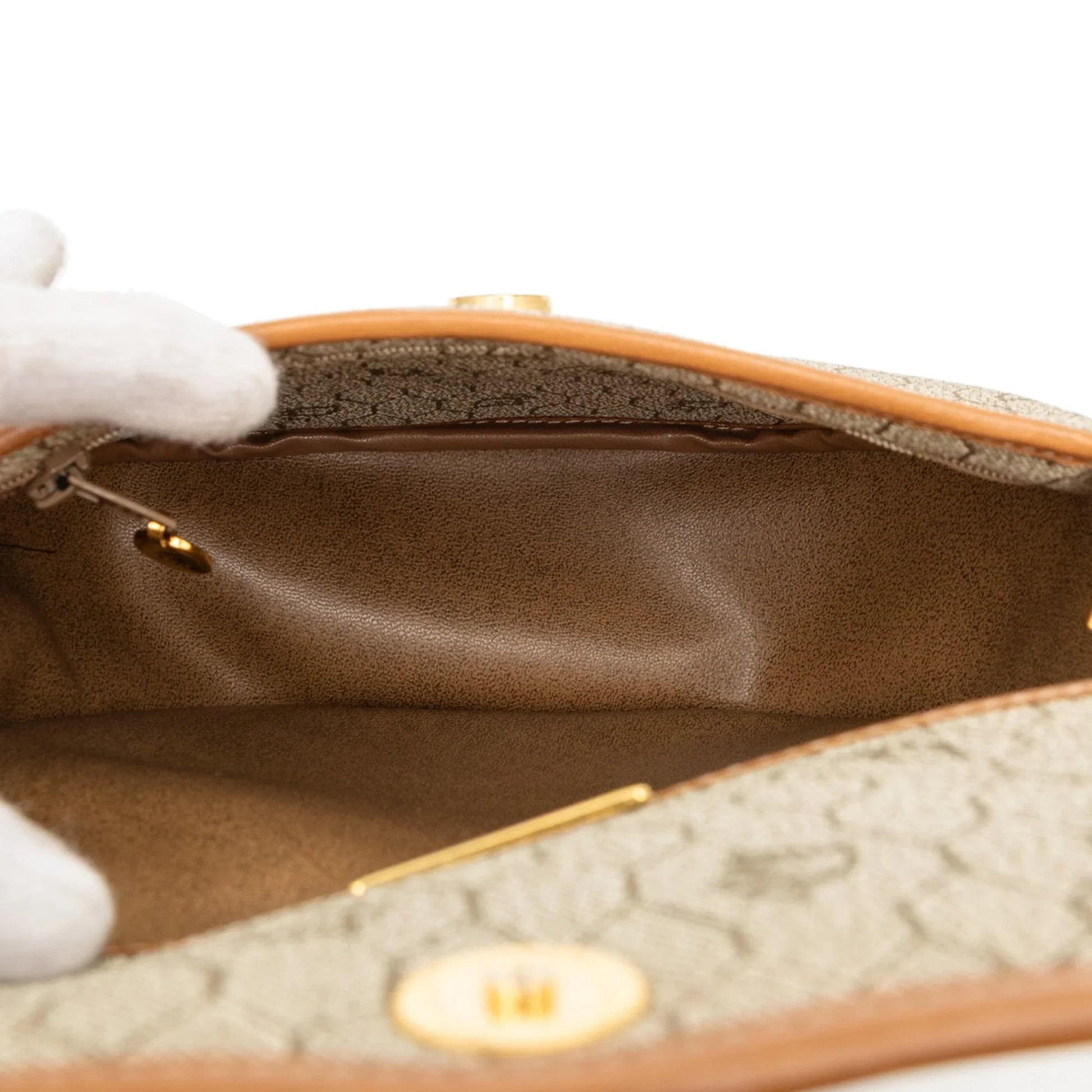 Brown Dior Honeycomb Canvas Crossbody