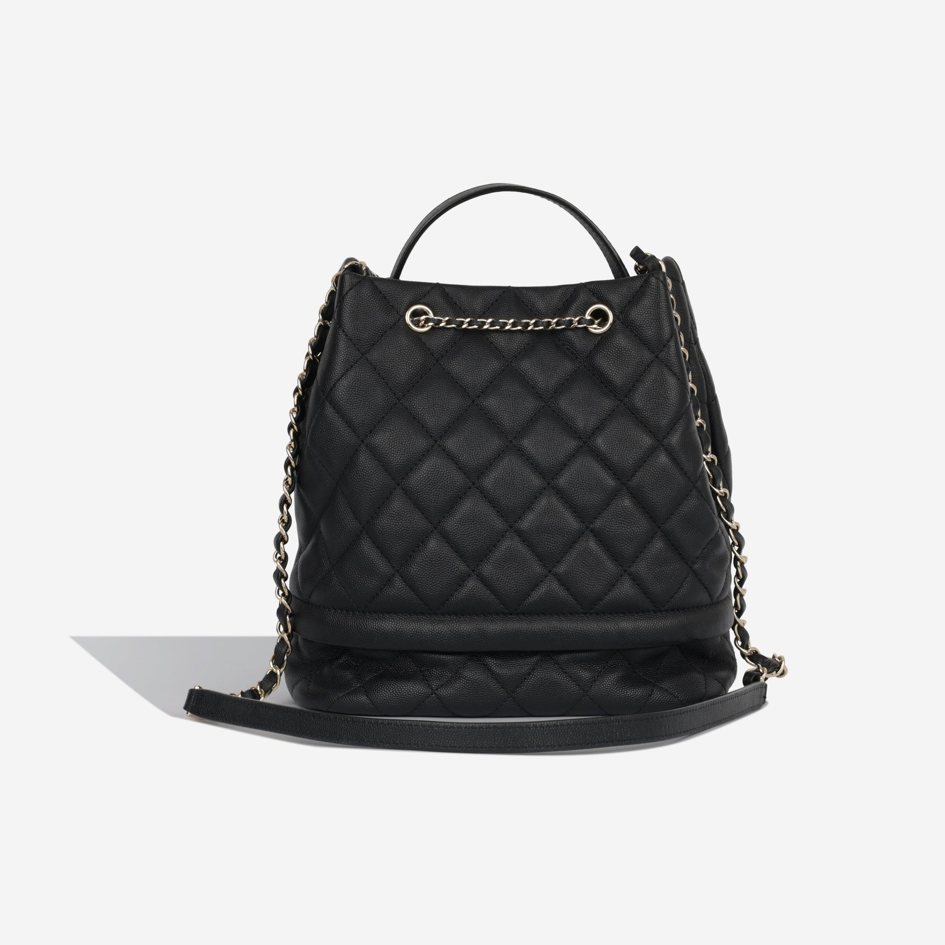 Chanel Quilted Bucket Bag - Black Caviar