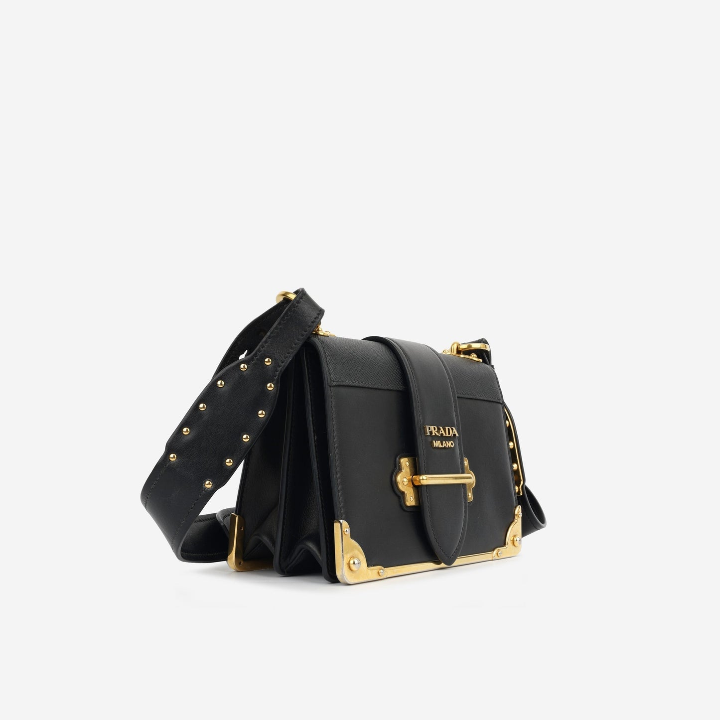 Prada Cahier Shoulder Bag - Black