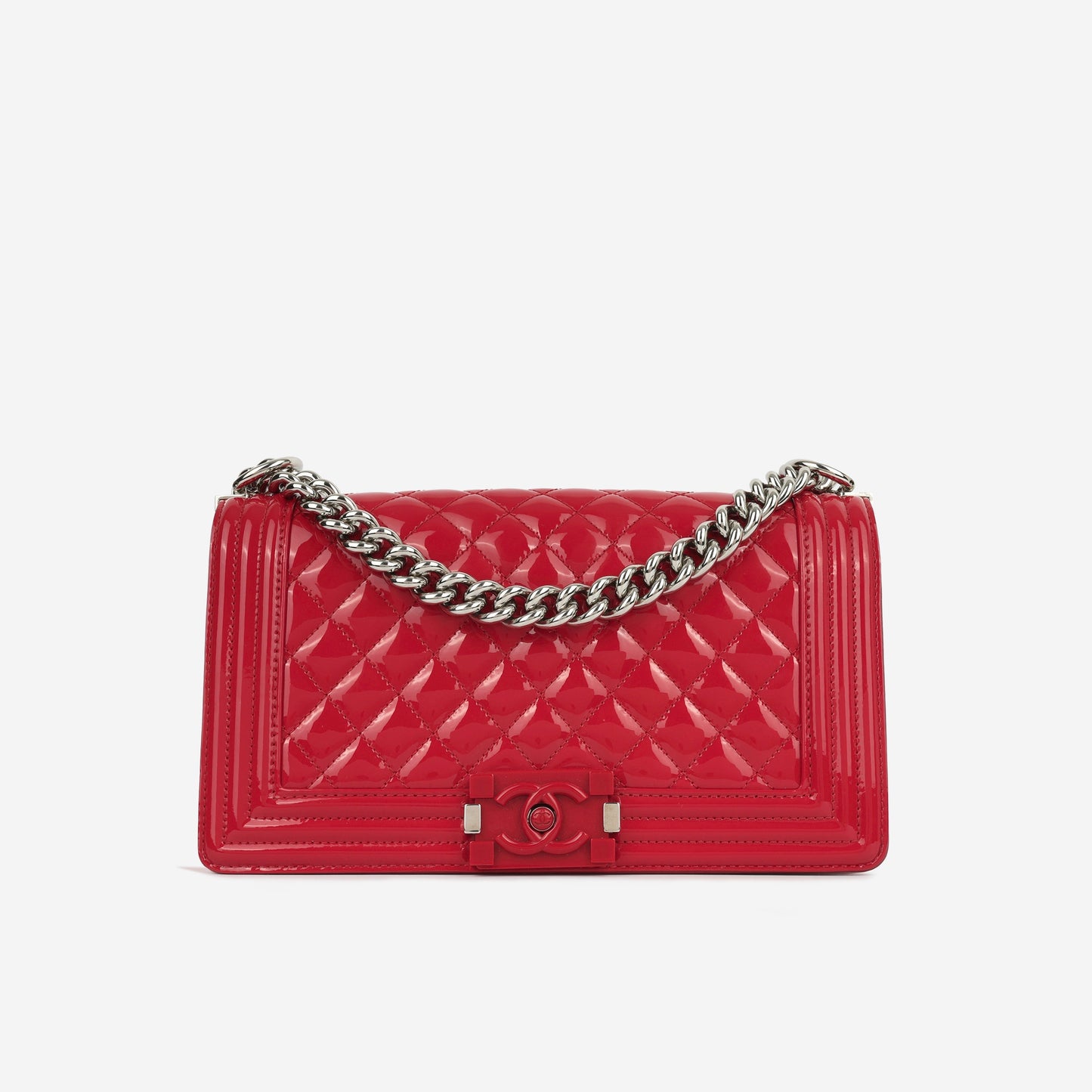 Chanel Boy Bag - Old Medium Red Patent