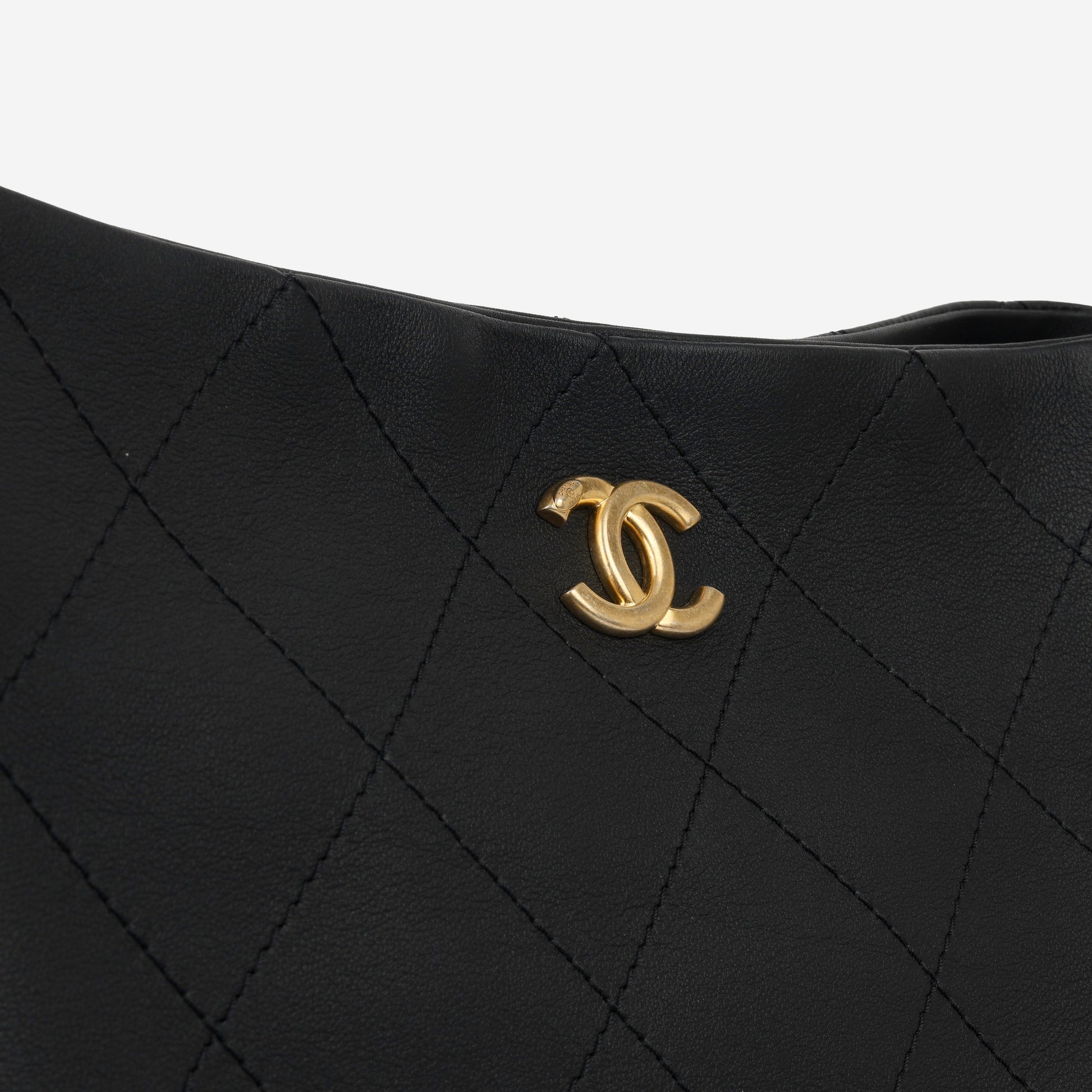 Chanel Hobo Shoulder Bag - Black Calfskin