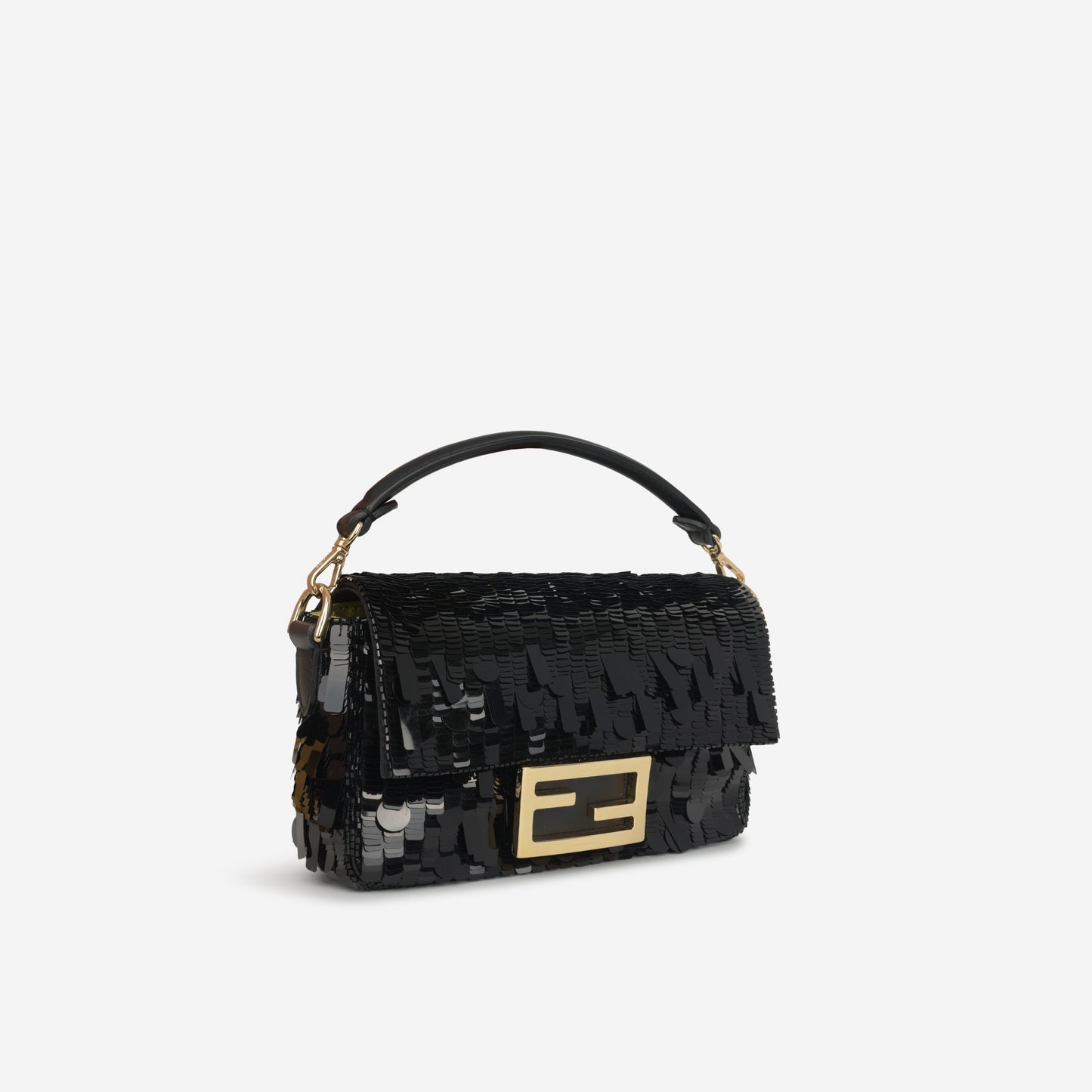 Fendi Fendi - Baguette Chain Mini - Black Sequin Paillets GHW