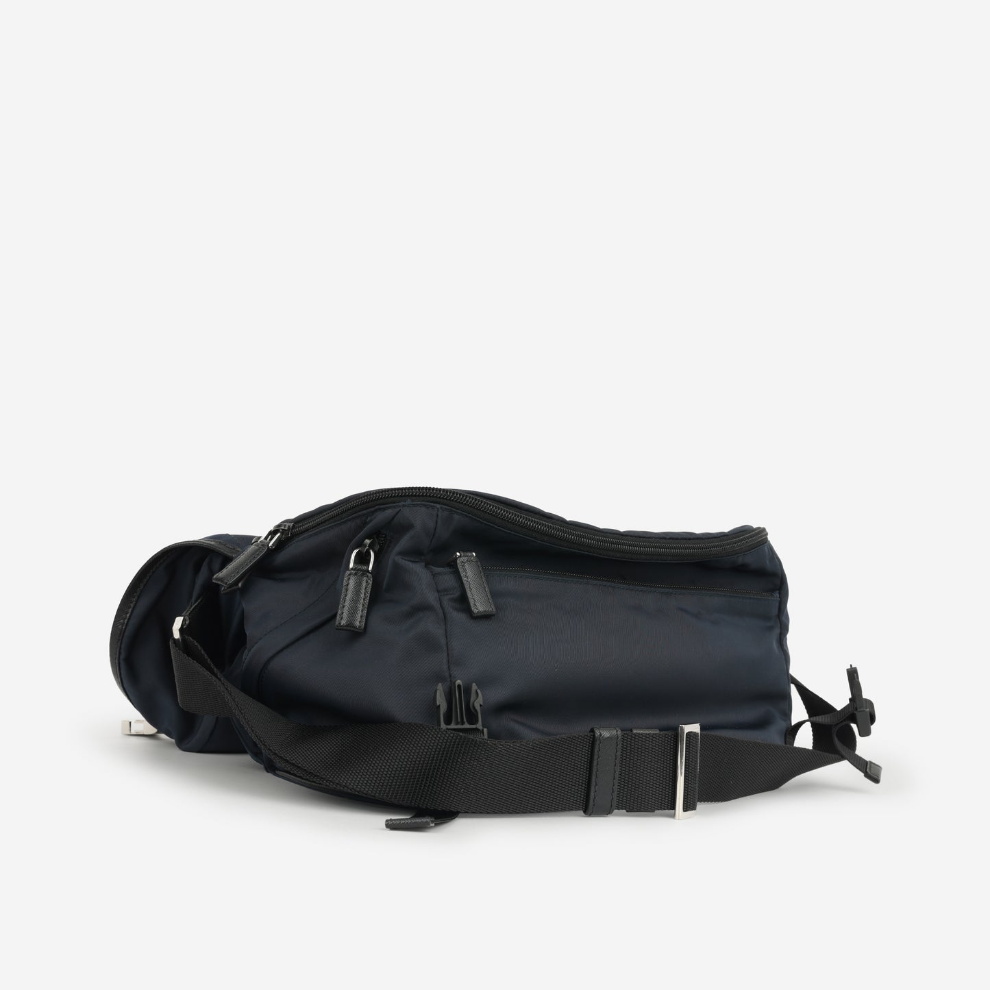Prada - Re-Nylon Crossbody Bag - Navy Nylon / Saffiano Leather SHW -