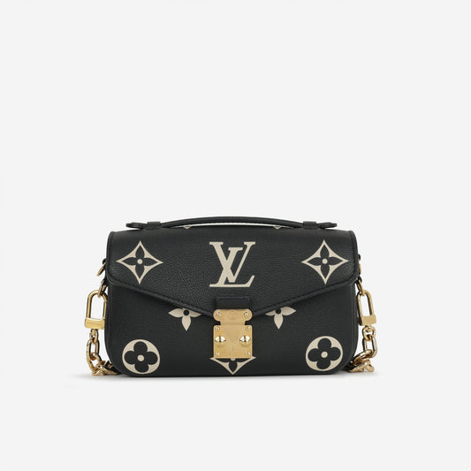 Louis Vuitton Pochette Metis East / West - Black/Beige Bicolor Monogram Empreinte Leather GHW