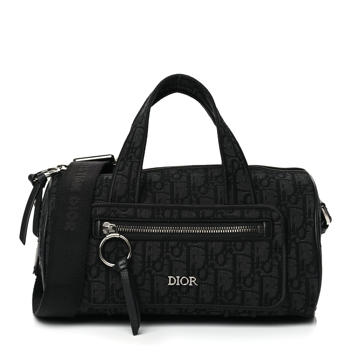 Christian Dior Oblique Jacquard Zipped Messenger Bag Black