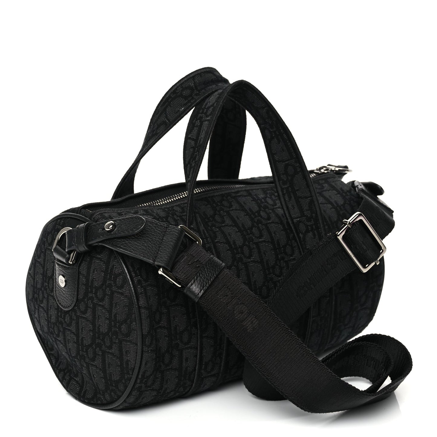 Christian Dior Oblique Jacquard Zipped Messenger Bag Black