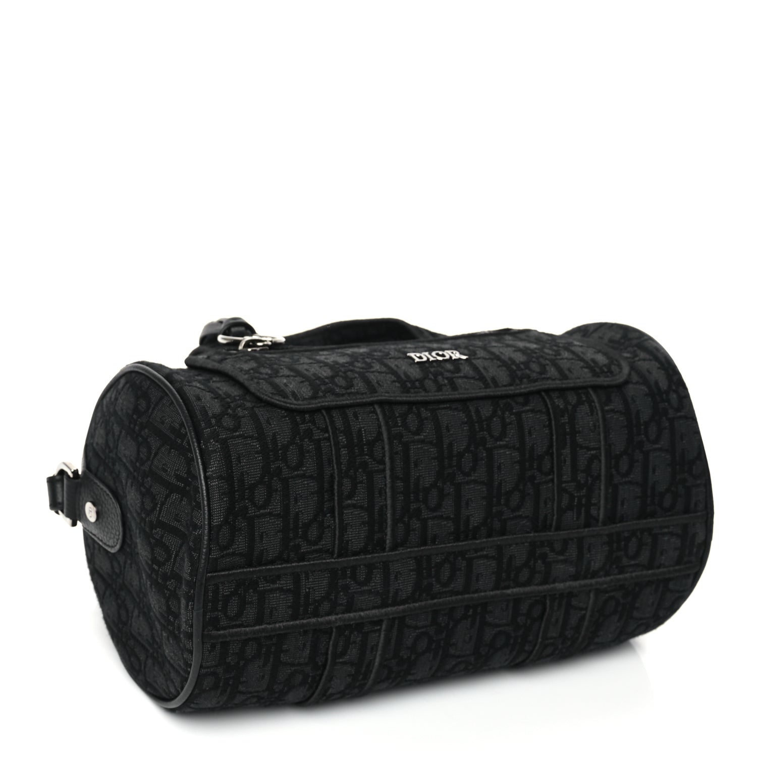 Christian Dior Oblique Jacquard Zipped Messenger Bag Black
