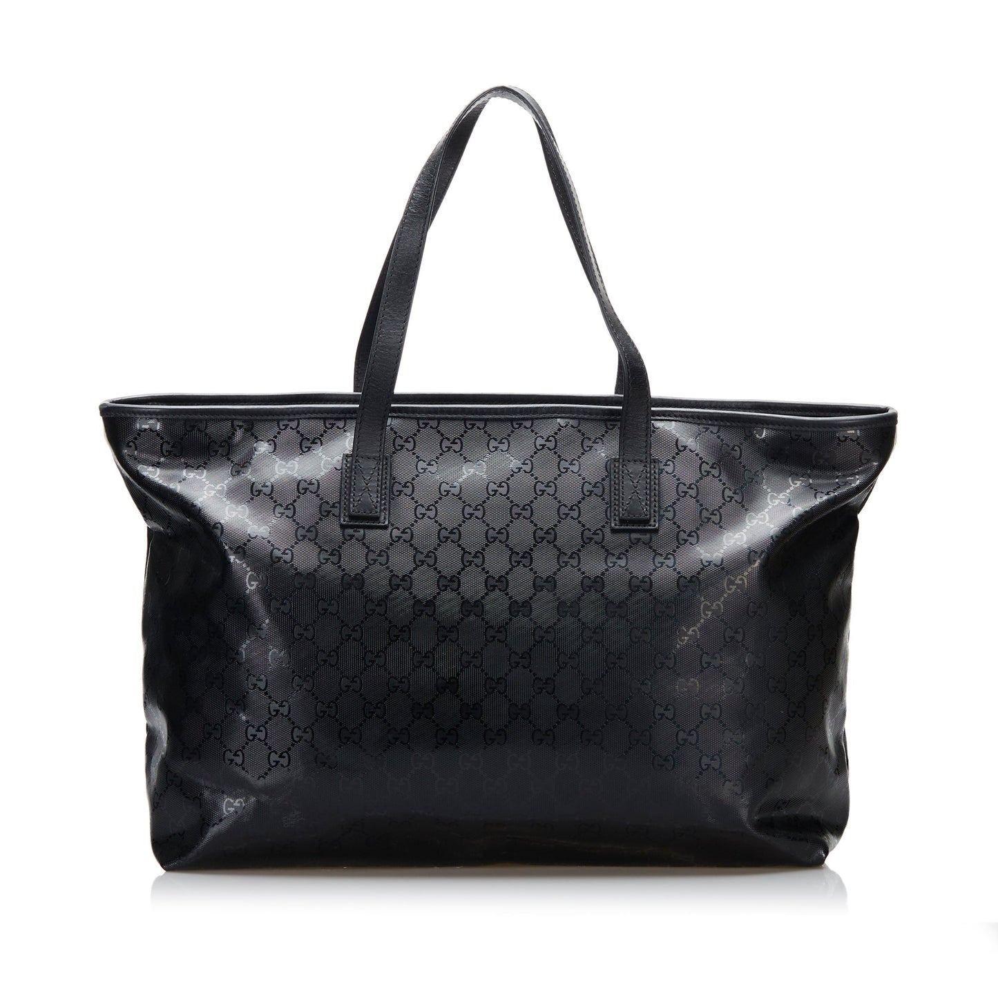 Gucci Black Leather Canvas Tote Style 11