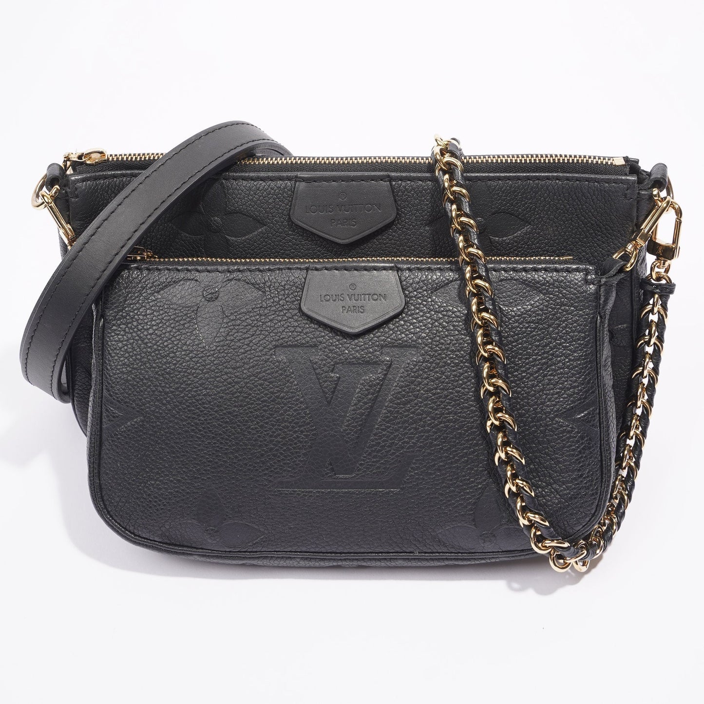Louis Vuitton Multi Pochette Accessoires Black Empreinte Leather