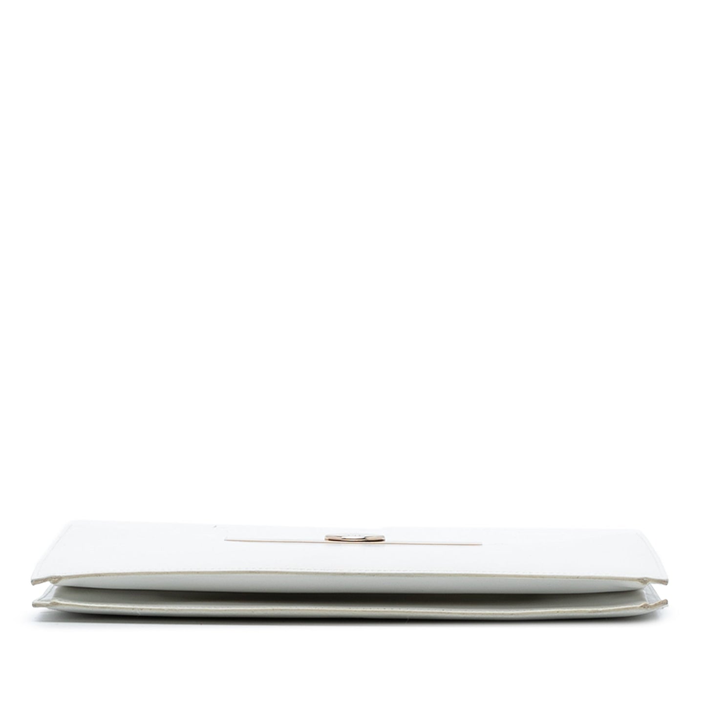 White Dior Leather Clasp Clutch